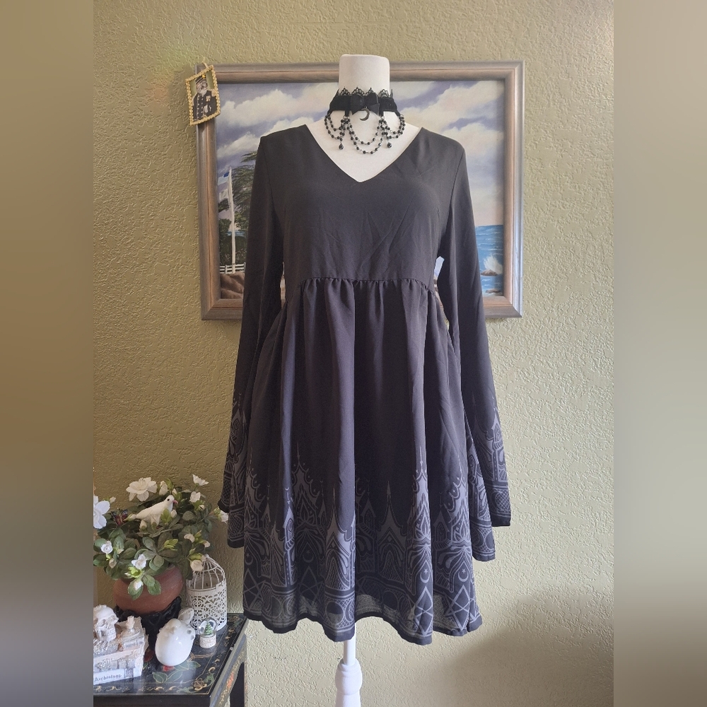 Killstar Cathedral Bell Sleeve Dress